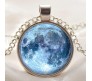 Glow In The Dark Moon Pendant Enchanted Moonstone Necklace Chain Moon Surface Gift For Women and Girls