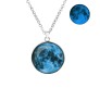 Glow In The Dark Moon Pendant Enchanted Moonstone Necklace Chain Moon Surface Gift For Women and Girls