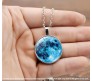 Glow In The Dark Moon Pendant Enchanted Moonstone Necklace Chain Moon Surface Gift For Women and Girls