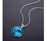 Glow In The Dark Moon Pendant Enchanted Moonstone Necklace Chain Moon Surface Gift For Women and Girls