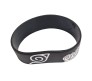 Set of 2 Anime Naruto Inspired Inspired Double Bands Konoha Sign Logo Rubber Band Bracelet Cosplay Accessory Black For Boys and Men D2