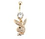 Play Boy Rabbit Bunny Belly Button Ring Gold Plated Stainless Steel Navel Piercing Jewelry for Women