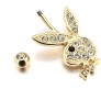 Play Boy Rabbit Bunny Belly Button Ring Gold Plated Stainless Steel Navel Piercing Jewelry for Women