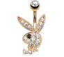 Play Boy Rabbit Bunny Belly Button Ring Gold Plated Stainless Steel Navel Piercing Jewelry for Women