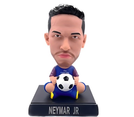 Neymar Jr for Car Dashboard with Mobile Holder Action Figure Toys Collectible Bobblehead Showpiece For Office Desk Table Top Toy For Kids and Adults Multicolor