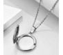 Circular Photo Memory Holder Locket Pendant Necklace Round Photo Frame with Chain Valentine Gift for Women and Girls