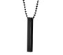 3D Cuboid Vertical Bar/Stick Stainless Steel Locket Black Pendant Necklace Glossy for Boys and Men