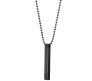 3D Cuboid Vertical Bar/Stick Stainless Steel Locket Black Pendant Necklace Glossy for Boys and Men