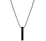 3D Cuboid Vertical Bar/Stick Stainless Steel Locket Black Pendant Necklace Matt for Boys and Men