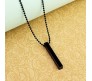 3D Cuboid Vertical Bar/Stick Stainless Steel Locket Black Pendant Necklace Matt for Boys and Men