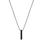 3D Cuboid Vertical Bar/Stick Stainless Steel Locket Black Pendant Necklace Matt for Boys and Men