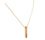 3D Cuboid Vertical Bar/Stick Stainless Steel Locket Gold Pendant Necklace for Boys and Men