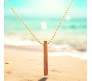 3D Cuboid Vertical Bar/Stick Stainless Steel Locket Gold Pendant Necklace for Boys and Men