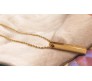 3D Cuboid Vertical Bar/Stick Stainless Steel Locket Gold Pendant Necklace for Boys and Men