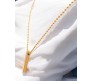 3D Cuboid Vertical Bar/Stick Stainless Steel Locket Gold Pendant Necklace for Boys and Men