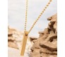 3D Cuboid Vertical Bar/Stick Stainless Steel Locket Gold Pendant Necklace for Boys and Men