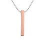 3D Cuboid Vertical Bar/Stick Stainless Steel Locket Rose Gold Pendant Necklace for Boys and Men