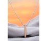 3D Cuboid Vertical Bar/Stick Stainless Steel Locket Rose Gold Pendant Necklace for Boys and Men