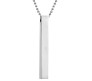 3D Cuboid Vertical Bar/Stick Stainless Steel Locket Silver Pendant Necklace for Boys and Men