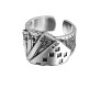 Stainless Steel Ace King Queen Jack Playing Card Stylish Biker Poker Adjustable Ring for Men Boys