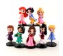 Set of 8 Cute Princess Action Figure Set Or Cake Topper 10 cm Decoration Merchandise Showpiece of Snow White Sofia Cinderella Belle Jasmine Anna Mulan Table Gift Multicolor