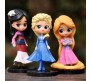 Set of 8 Cute Princess Action Figure Set Or Cake Topper 10 cm Decoration Merchandise Showpiece of Snow White Sofia Cinderella Belle Jasmine Anna Mulan Table Gift Multicolor