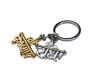 Radha Shri Krishna Lord Name Gold Silver Metal Keychain Key Chain for Car Bikes Key Ring