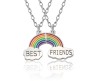 Silver Plated Rainbow Best Friend Necklace Chain for Girls & Women (Friendship, BFF) Multicolor