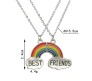 Silver Plated Rainbow Best Friend Necklace Chain for Girls & Women (Friendship, BFF) Multicolor