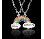 Silver Plated Rainbow Best Friend Necklace Chain for Girls & Women (Friendship, BFF) Multicolor