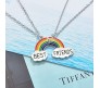 Silver Plated Rainbow Best Friend Necklace Chain for Girls & Women (Friendship, BFF) Multicolor