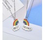 Silver Plated Rainbow Best Friend Necklace Chain for Girls & Women (Friendship, BFF) Multicolor