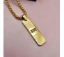 Engraved Jai Shree Ram Pendant for Men With Gold Chain Locket Necklace 2 Sided for Men and Women