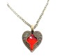 Retro Vintage Red Heart Antique Crystal Angel Wings Pendant Bronze Chain Fashion Necklace Jewelry For Women