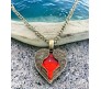 Retro Vintage Red Heart Antique Crystal Angel Wings Pendant Bronze Chain Fashion Necklace Jewelry For Women