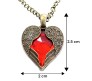 Retro Vintage Red Heart Antique Crystal Angel Wings Pendant Bronze Chain Fashion Necklace Jewelry For Women