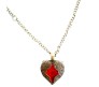 Retro Vintage Red Heart Antique Crystal Angel Wings Pendant Bronze Chain Fashion Necklace Jewelry For Women