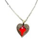 Retro Vintage Red Heart Antique Crystal Angel Wings Pendant Bronze Chain Fashion Necklace Jewelry For Women