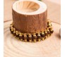 Gold Plated 5 Mukhi Modern Rudraksha Bracelet Chain Wrist Rudraksha Bead Raskshabandhan Rakhi Protection For Unisex Adult	