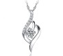 Silver Round AAA Zircon Solitaire Pendant with Studded Zircon for Women and Girls