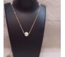 Single Chain White Pearl Pendant with Gold Plated Necklace For Stylish Party / Daily / Wear Having Simple Elegant Design for Women and Girls Gold