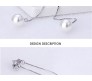 Solitaire Silver Plated Long Pearl Dangle Drop Earrings for Women and Girls White Silver