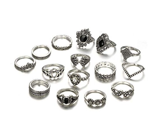 Ring Set Finger Rings Women Girl Gift | Ring Female Finger Chain - Punk Rings  Set - Aliexpress