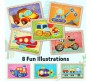 8 in 1 Transport Vehicles Stip Puzzles Ice Cream Stick Puzzle Sorting Blocks for Preschool Montessori Educational Small Kids Toddlers Boys and Girls Multicolor