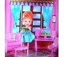 Big Size Large 310 Pcs Mansion Pink Doll House 2.5 Feet x 2.1 feet x 1.8 Feet with Dolls Lights LED and All Doll House Furniture and Accessory for Girls