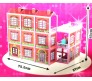 Big Size Large 310 Pcs Mansion Pink Doll House 2.5 Feet x 2.1 feet x 1.8 Feet with Dolls Lights LED and All Doll House Furniture and Accessory for Girls