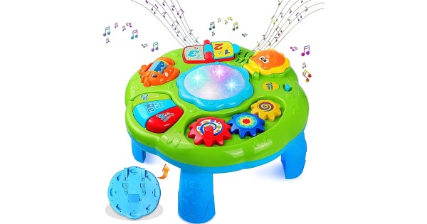 Baby Activity Table&Learing Table,7-in-1 Multi Kids Activity Table Set  Early Education Toy,Musical Table&Block Table, Toys for Toddlers Infants  Kids 1 2 3 Year Olds Boys Girls Gifts 