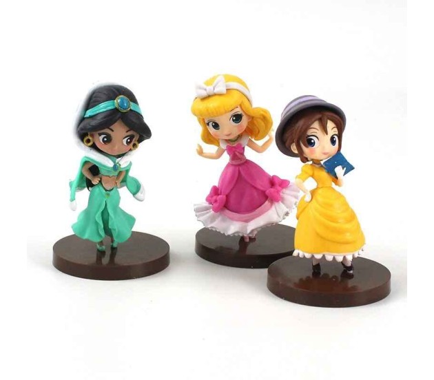 4 pc Disney Princess CAKE TOPPER Snow White Cinderella Belle Aurora 4  Figure Set Birthday Party