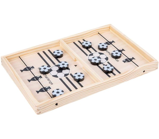 Coogam Fast Sling Puck Game, Wooden Sling Football Shot Board Game Large  Table Interaction Speed Track Toy for Party Home Family Parents-Child Boys