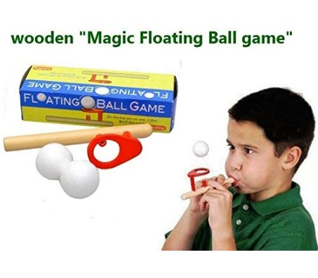 Wooden Floating Ball Blow Tube & Foam Fun Balls Blowing Toys Games Toys Also Helpful in ADHD Occupational Therapy for Speech